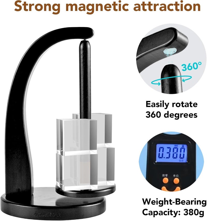 ULOI Crochet Yarn Holder - Upgrade with Crochet Accessories Storage Attachment, Magnetic Wooden Yarn Storage for Knitting Accessories, Perfect for Crocheting and Knitting Projects, Ebony Finish - Image 5